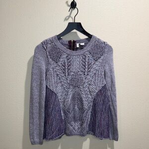 Anthropologie Moth XS Anita mixed cable knit swing sweater